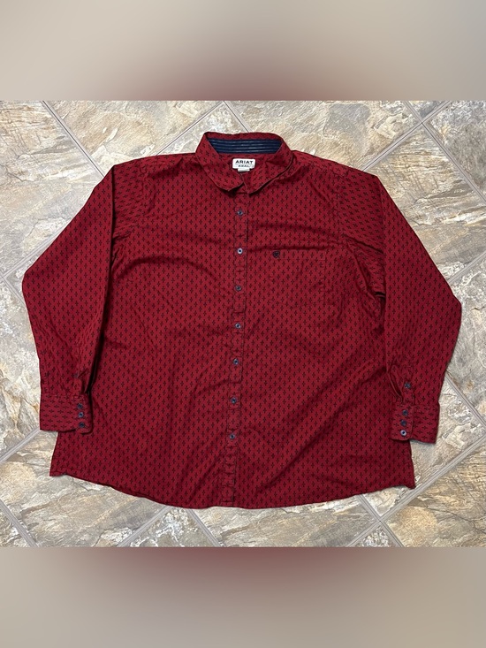 Ariat Other - Ariat Real Men's 3X Red Long Sleeve Western Shirt Button Down Cowboy Rodeo